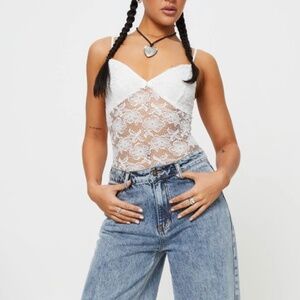 Princess Polly Pennard Body Suit White (US size 6)